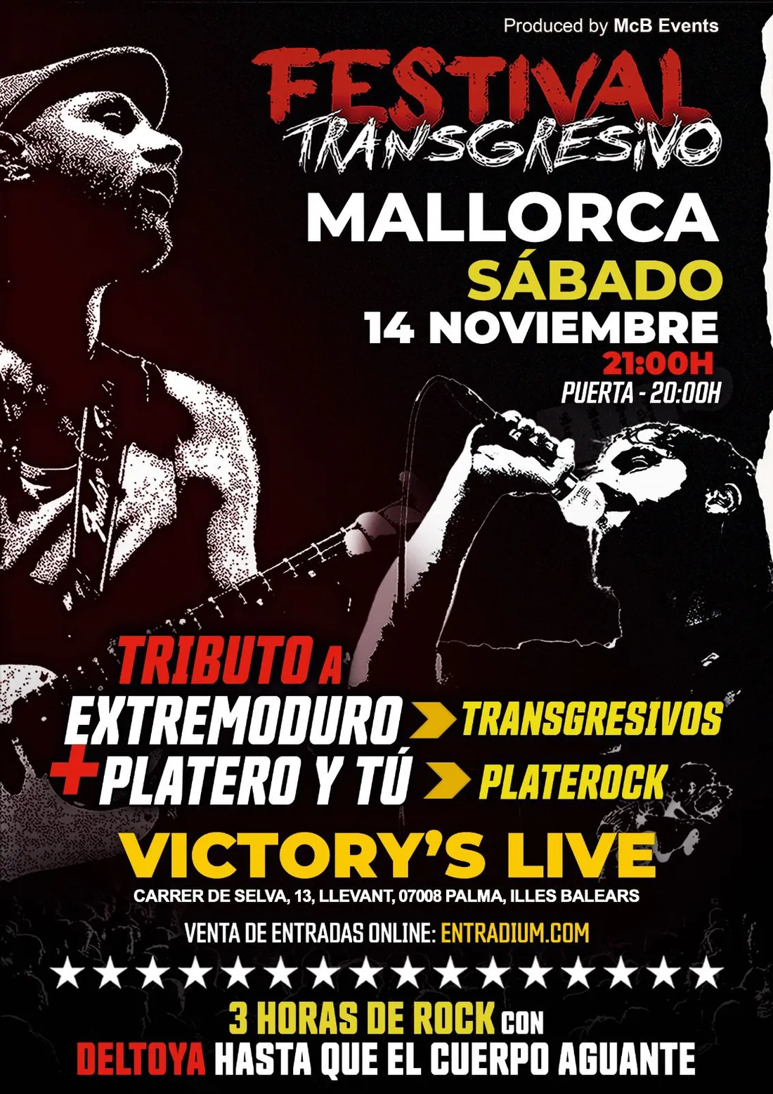 Cartel de Festival Transgresivo, Sábado 14 de noviembre · 21:00 h